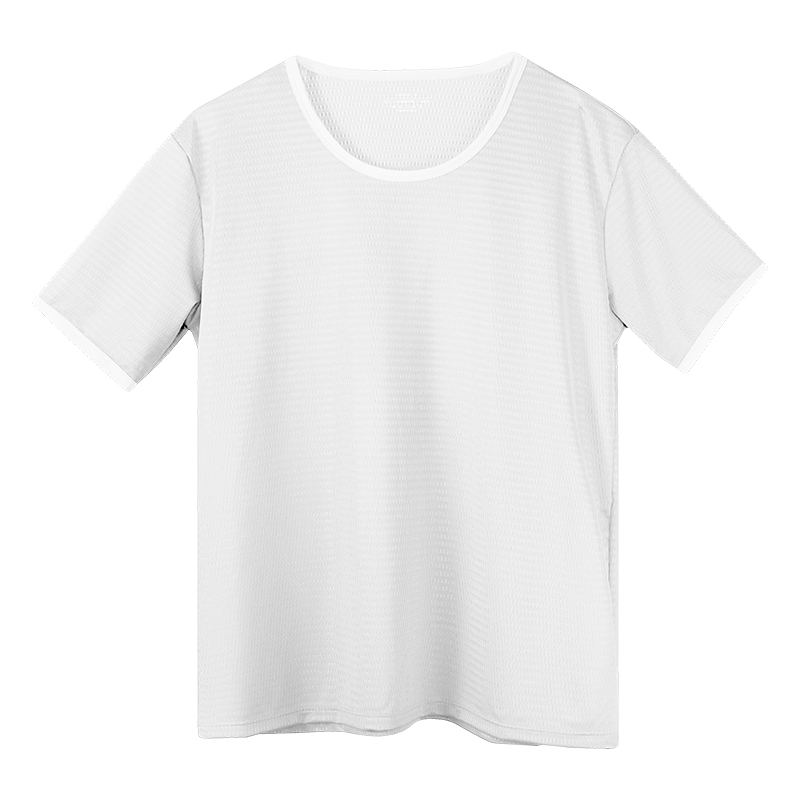 Undershirt Crew Neck - メンズ アイスシルク シームレス Tシャツ、無地のクルーネック、半袖、薄手でスリムフィットなアンダーシャツ、夏用のベースレイヤー。