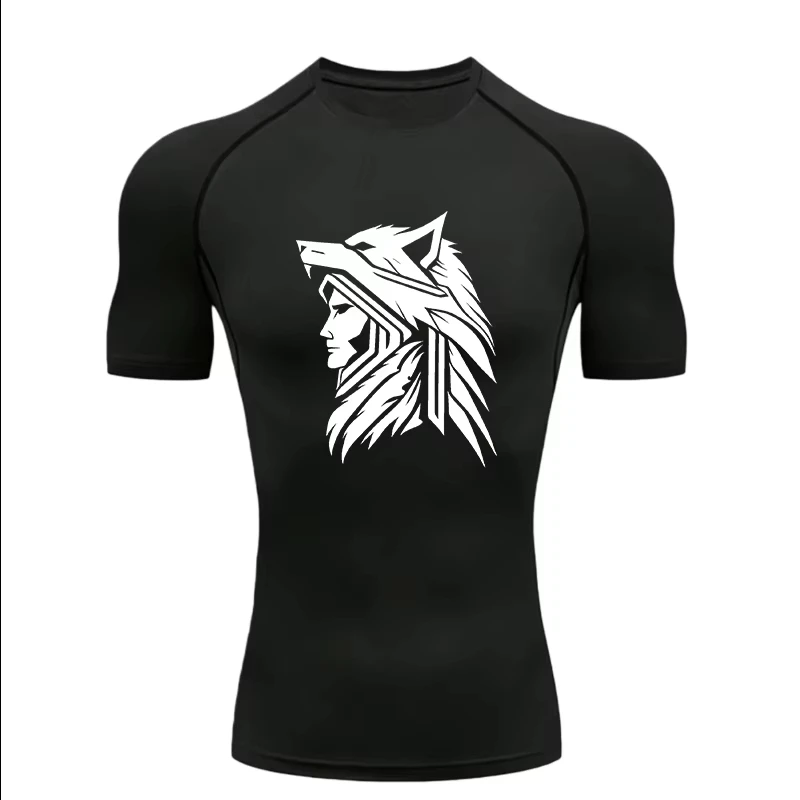 Compression Shorts Athletes - Wolf Knight Design 2026 メンズ アスレチック