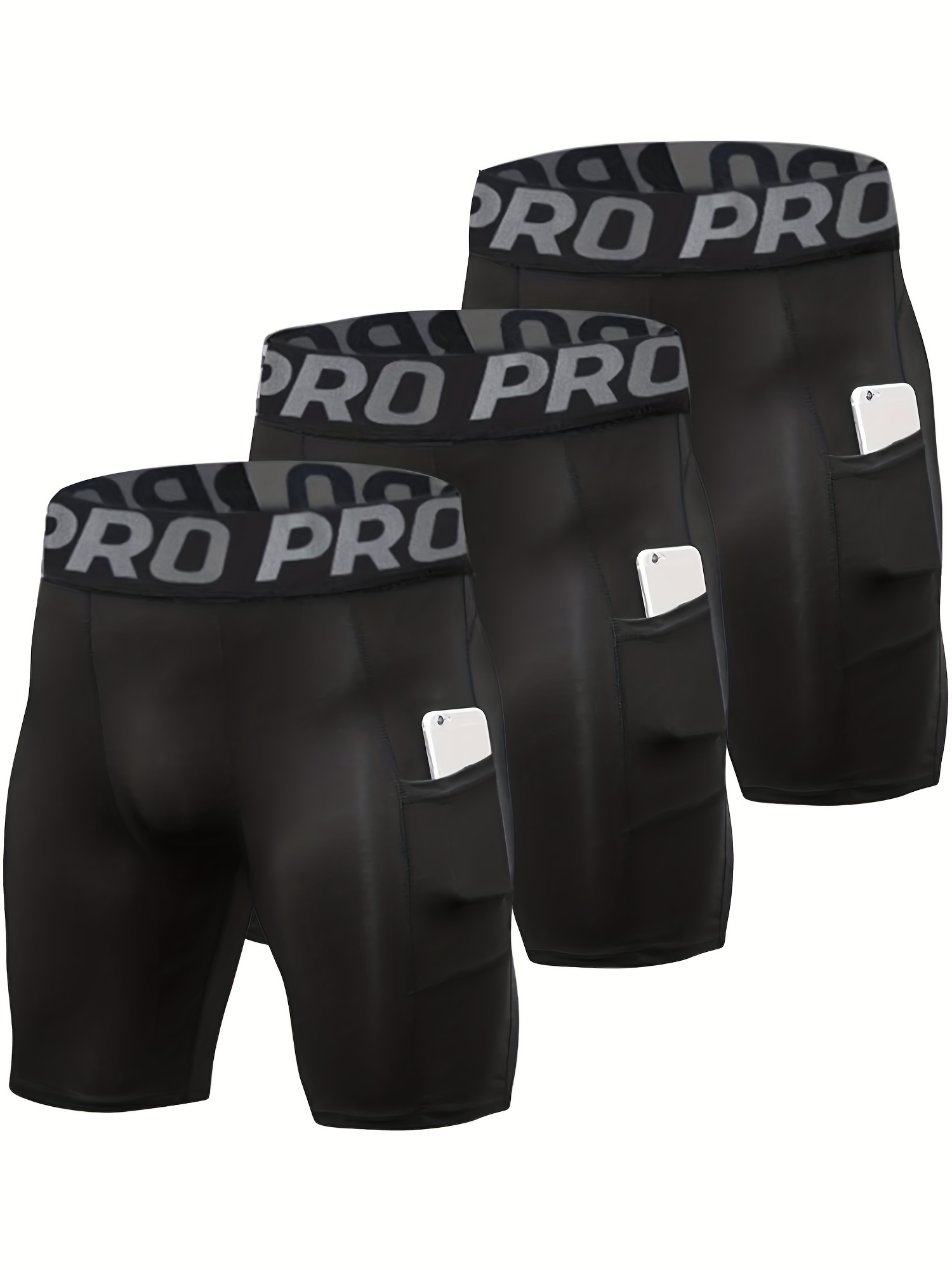 ポケット付きコンプレッションショーツ,スパンデックス,ランニ - Compression Shorts Athletes のレビューと価格