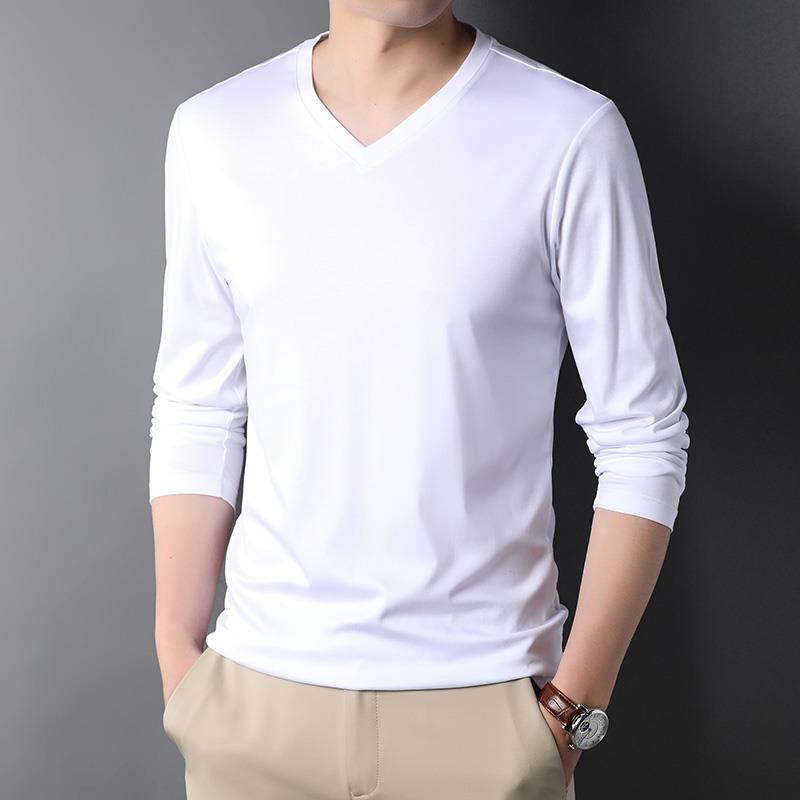 メンズ長袖Tシャツ,henleyアンダーシャツ,メンズVネッ - Undershirt Crew Neck のレビューと価格