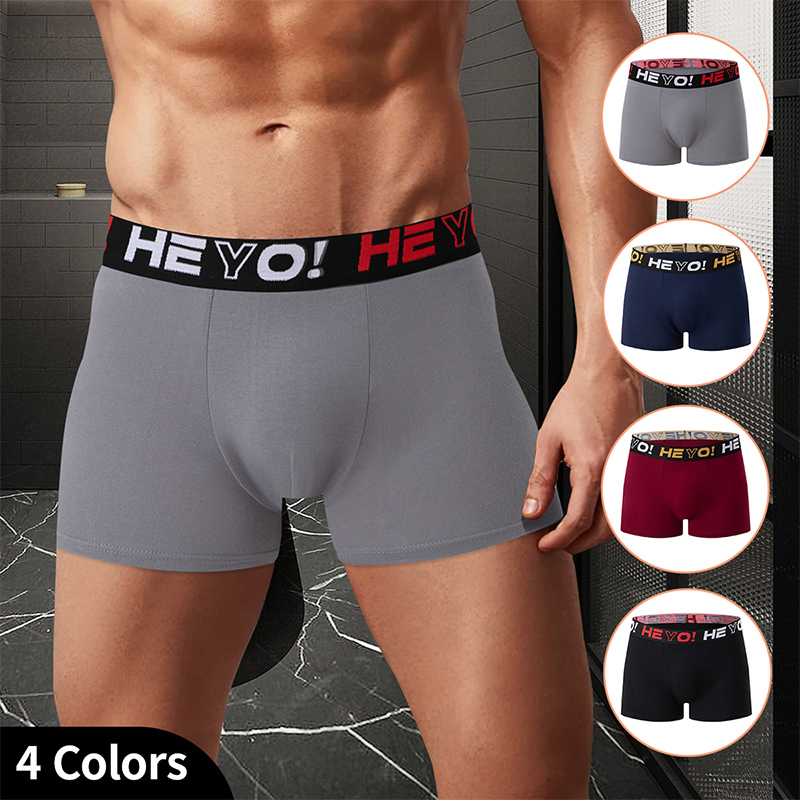 メンズ無地コットン下着4枚セット、カジュアルで多用途、伸縮性 - Boxer Brief Pack Cotton のレビューと価格