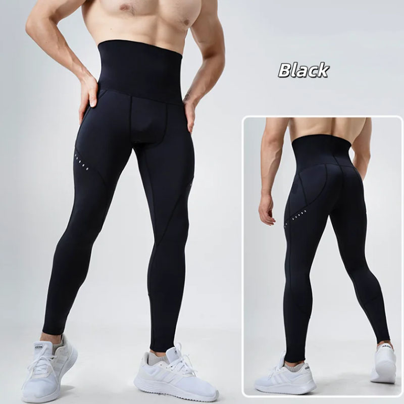 メンズ用、ハイウエスト、コンプレッションレギンス、お腹を引き - Compression Long Pant のレビューと価格
